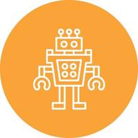 Humanoid Robot Line Circle Background Icon vector