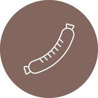 Sausage Line Circle Background Icon vector