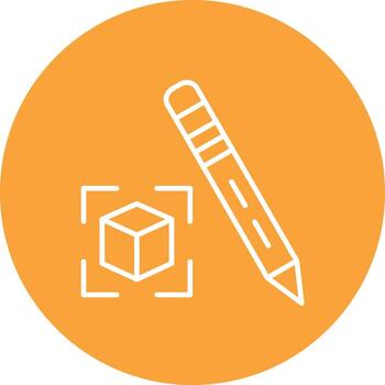 Cube Line Circle Background Icon vector