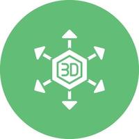 3D Modeling Glyph Circle Background Icon vector