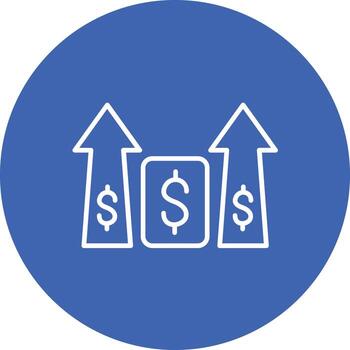 Increase and Decrease in Rate Line Circle Background Icon vector
