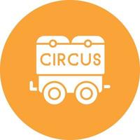 Circus Wagon Glyph Circle Background Icon vector