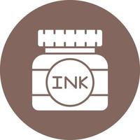 Inks Glyph Circle Background Icon vector