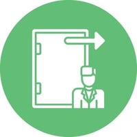 Exit Interview Glyph Circle Background Icon vector