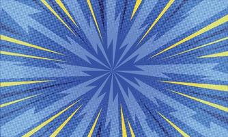 Blue Explosive Comic Background with Twisted Rays Effect vector