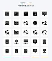 Creative Network And Database 25 Glyph Solid Black icon pack  Such As document. cloud. image. sever. database vector