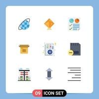 Universal Icon Symbols Group of 9 Modern Flat Colors of document product document modern product release Editable Vector Design Elements