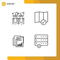 4 Thematic Vector Filledline Flat Colors and Editable Symbols of experiment audit connection map data Editable Vector Design Elements