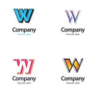 Letter W Big Logo Pack Design Creative Modern logos design for your business vector