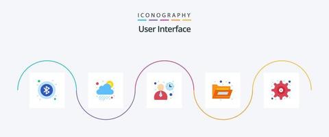 User Interface Flat 5 Icon Pack Including user. interface. ui. gear. folder vector