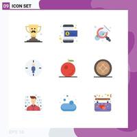 Universal Icon Symbols Group of 9 Modern Flat Colors of orange target business aim man Editable Vector Design Elements