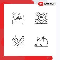 User Interface Pack of 4 Basic Filledline Flat Colors of massage book therapy ip eid Editable Vector Design Elements