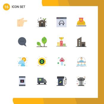 Flat Color Pack of 16 Universal Symbols of message chat page helmet architecture Editable Pack of Creative Vector Design Elements