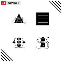 Modern Set of Solid Glyphs and symbols such as tent method campsite menu process Editable Vector Design Elements