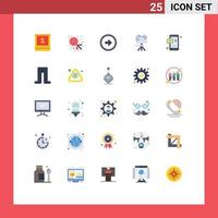 Universal Icon Symbols Group of 25 Modern Flat Colors of mobile hobby button hobbies video Editable Vector Design Elements