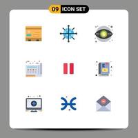 paquete de iconos vectoriales de stock de 9 signos y símbolos de línea para dibujar elementos de diseño vectorial editables de marketing de visión de red azul vector