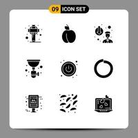 Modern Set of 9 Solid Glyphs and symbols such as switch siphon degradation sink plumber Editable Vector Design Elements