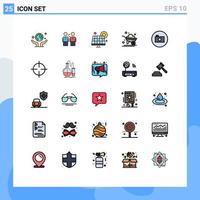 Universal Icon Symbols Group of 25 Modern Filled line Flat Colors of farm solar deal power industry Editable Vector Design Elements