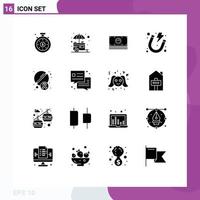 Group of 16 Modern Solid Glyphs Set for tablet magnet money power electricity Editable Vector Design Elements