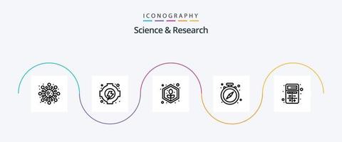 Science Line 5 Icon Pack Including apps. add. grow. time. stop vector