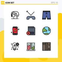 Universal Icon Symbols Group of 9 Modern Filledline Flat Colors of hardware computers clothing card mobile Editable Vector Design Elements