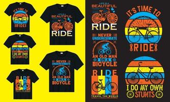 diseño de camiseta con ilustración de bicicleta vector