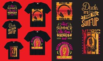 Music and sylish t shirt vector