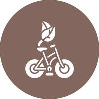 Riding Bicycle Glyph Circle Background Icon vector