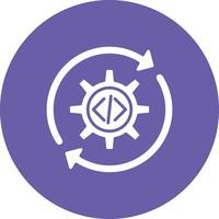 Continuous Integration Glyph Circle Background Icon vector