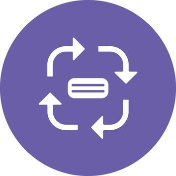 Clockwise Flow Chart Glyph Circle Background Icon vector