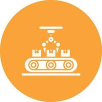 Automation Glyph Circle Background Icon vector