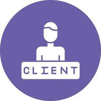Client Glyph Circle Background Icon vector