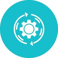 Reverse Engineering Glyph Circle Background Icon vector