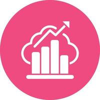 Financial Data Glyph Circle Background Icon vector