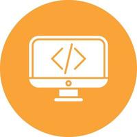 Programmer Glyph Circle Background Icon vector