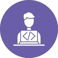 Software Developer Glyph Circle Background Icon vector
