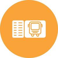 Bus Display Glyph Circle Background Icon vector
