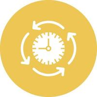 Cycle Time Glyph Circle Background Icon vector