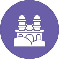Desert Temple Glyph Circle Background Icon vector