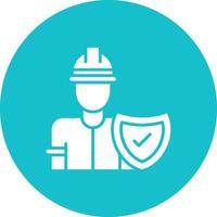 Work Safety Glyph Circle Background Icon vector