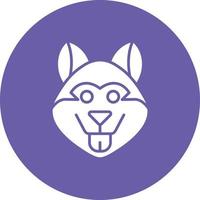 Arctic Dog Glyph Circle Background Icon vector