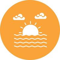 Ocean Glyph Circle Background Icon vector