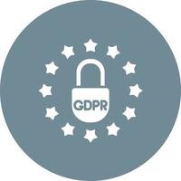 icono de fondo de círculo de glifo de demanda de gdpr vector