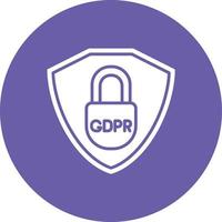 icono de fondo de círculo de glifo de política gdpr vector