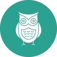 Owl Glyph Circle Background Icon vector