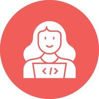 Web Developer Female Glyph Circle Background Icon vector