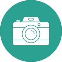 Camera Glyph Circle Background Icon vector