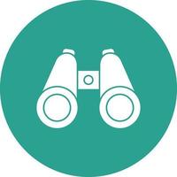 Binoculars Glyph Circle Background Icon vector