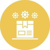 Procedure Package Glyph Circle Background Icon vector