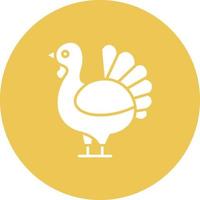 icono de fondo de círculo de glifo de pavo vector